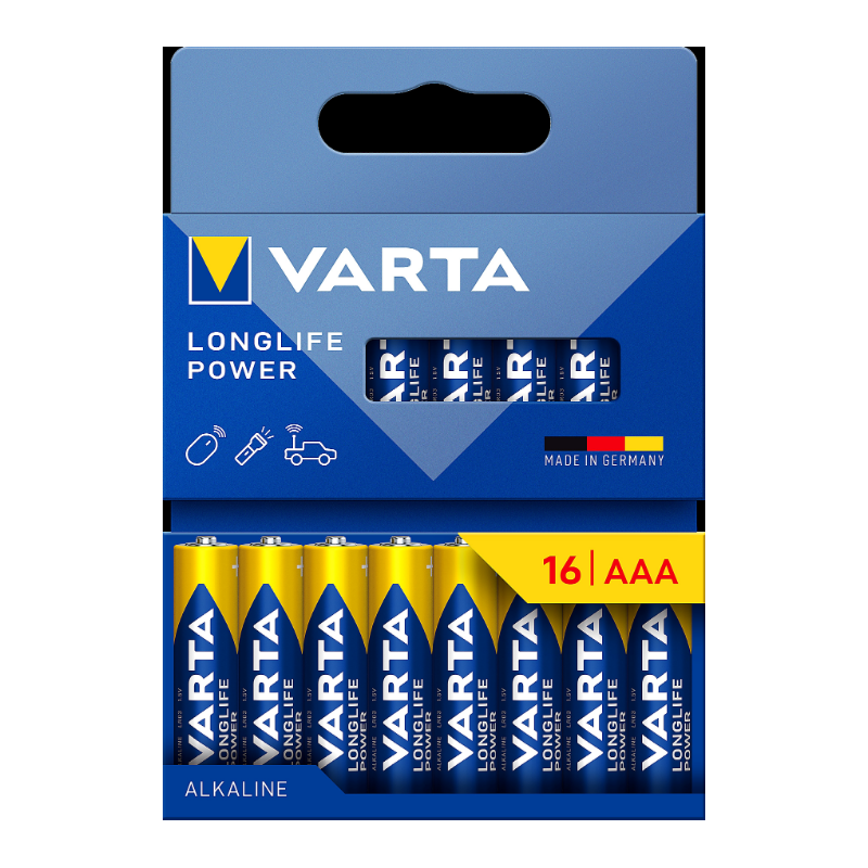 VARTA Piles AAA lot de 20 Longlife Power Alcalines 1 5V emballage recyclé à 90% adaptées aux jouets sans fil lampes de poche Made in Germany - vue 5