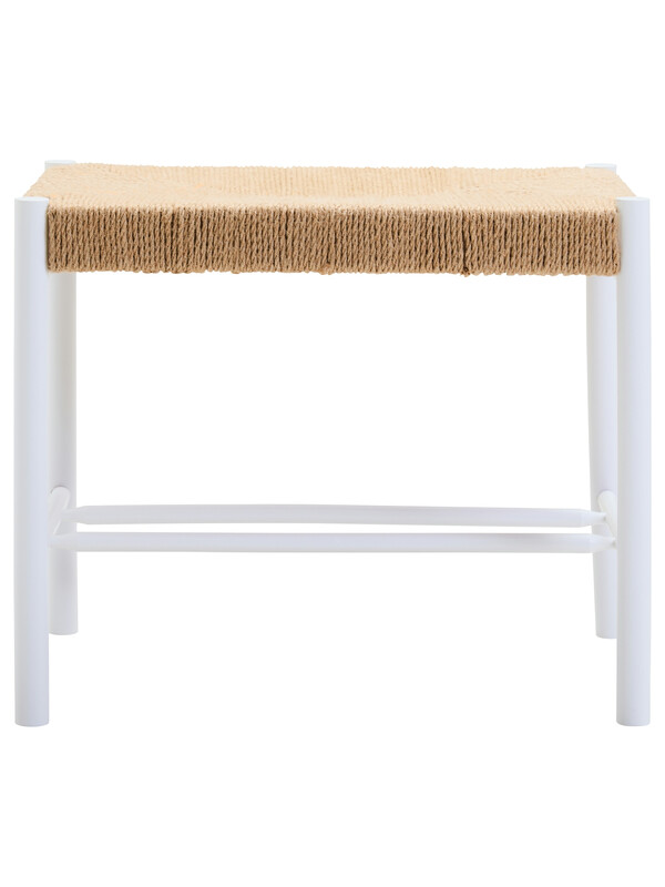 Interiors by Premier Stool Bandar Beech Wood & Hemp Rope White/Natural