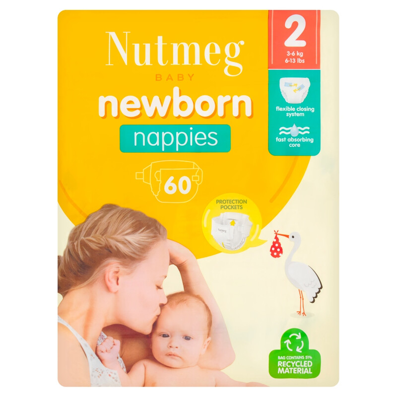Newborn Nappies Size 2 60 Pack