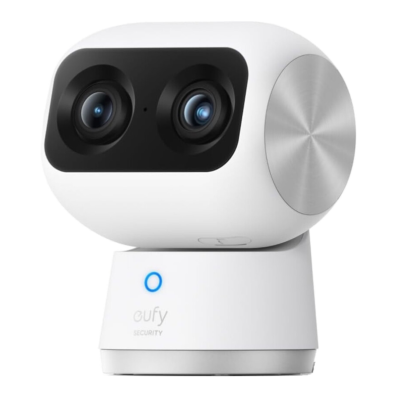 eufy Security Indoor Cam S350 Dual Cameras 4K UHD Indoor Security Camera with 8× Zoom, Ideal for Baby Monitor/Pet & Dog Camera/Home Security, Human/Pet AI, Dual-Band Wi-Fi 6