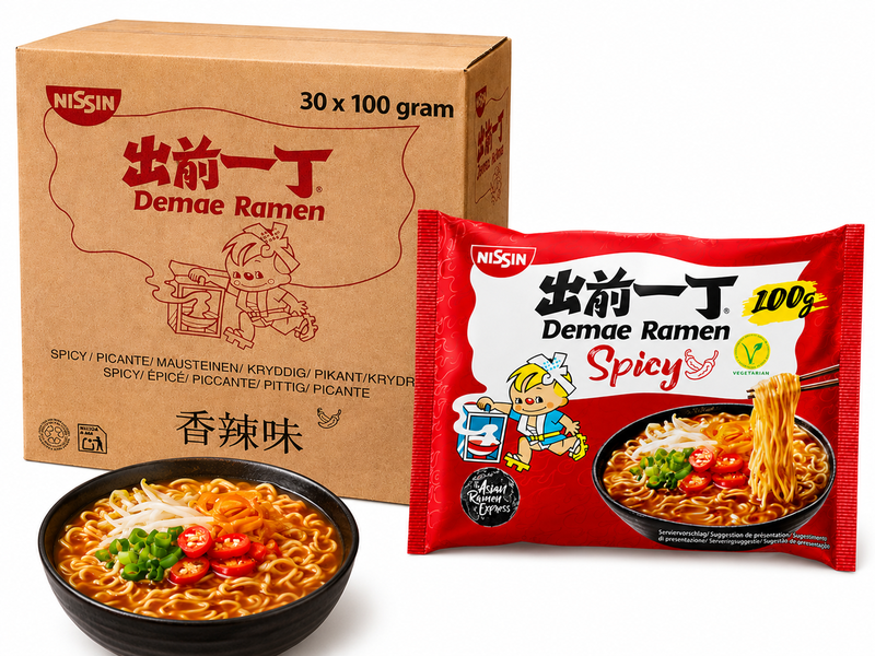 Nissin Spicy Instant Demae Noodles - 30 x 100 g