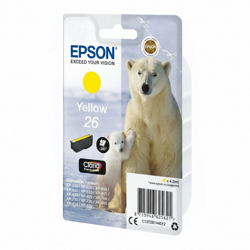 Epson Polar bear enkelverpakking geel 26 Claria Premium inkt