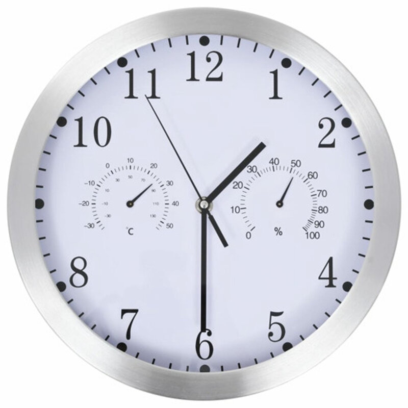 vidaXL Wandklok met kwartsmechanisme - 30 cm, wit
