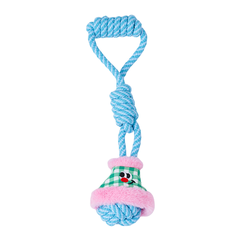 Lantern Rope Knot Pet Toy, Interactive Chew Toy for Cats Dogs (Pink/Green)