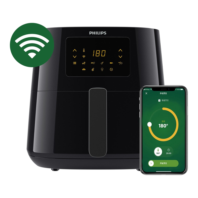 PHILIPS 5000 Serie Connected Airfryer XL – 6,2 L – Zwart – Voor 5 personen – 13 Kookfuncties (HD9280/70)