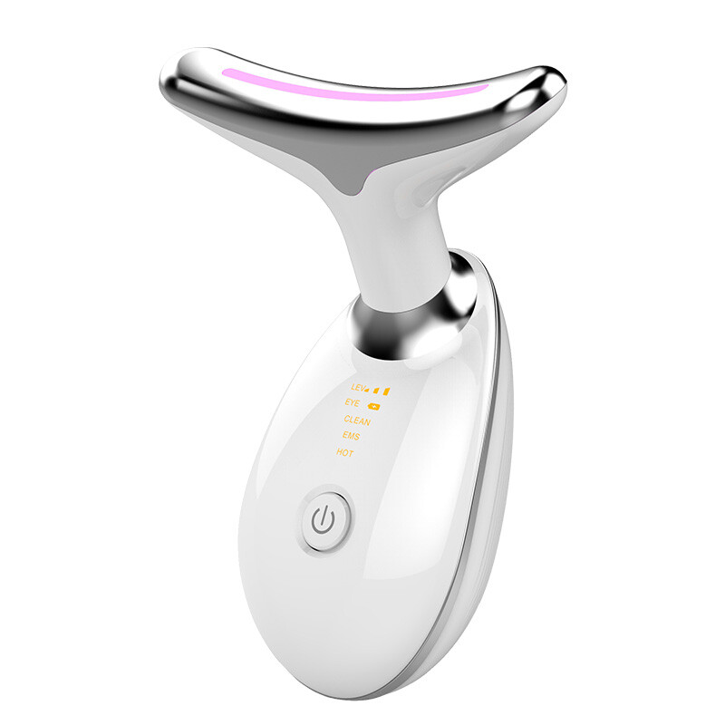 Sunluxy ES-1081 Neck Beautifier, EMS Microcurrent Care, Seven Colour LED Colour Light Skin Rejuvenation, Sonic Vibration Deep Cleansing, 45°C Constant Temperature Heat Compress, Neck Care Device for Home Use