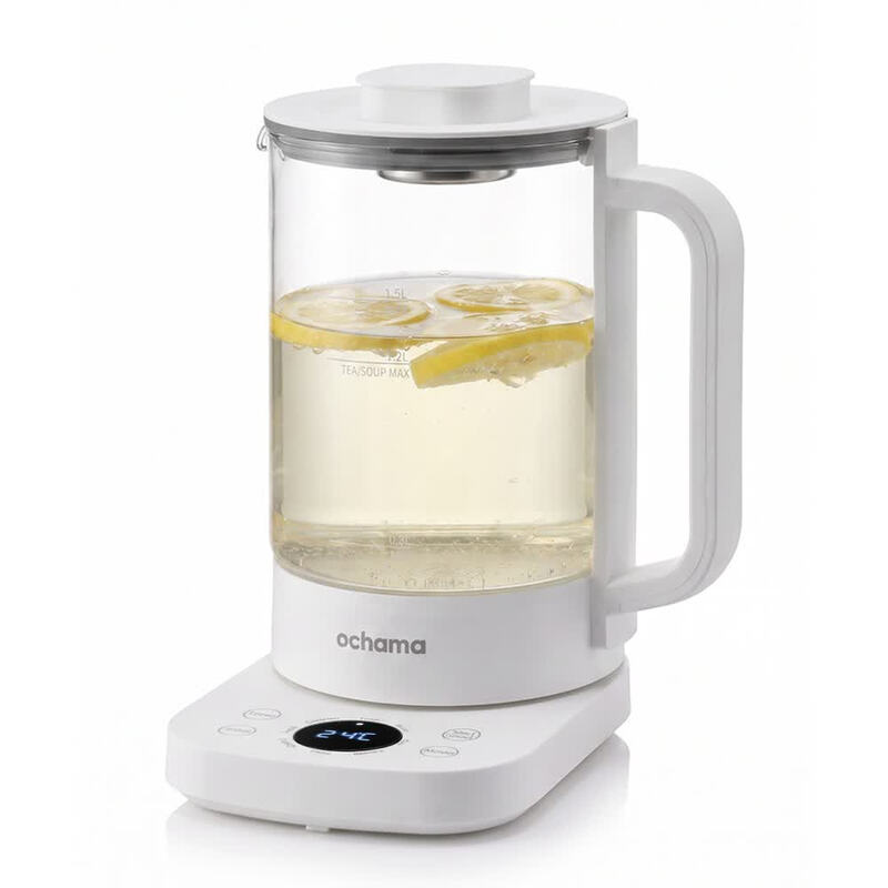 ochama Gezondheidsketel, 1,5L grote capaciteit, 1000W snel verwarmen, 8‑functies waterkoker, 11‑traps warmhouden, 24‑uur voorprogrammering