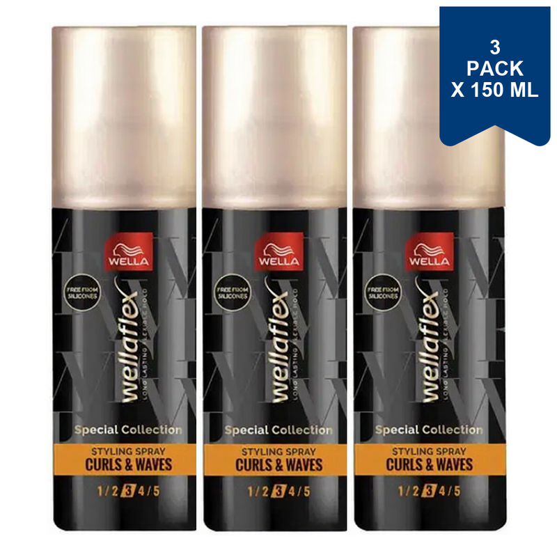 WELLA Wellaflex Curls & Waves stylingspray 150 ml (3-Pack)