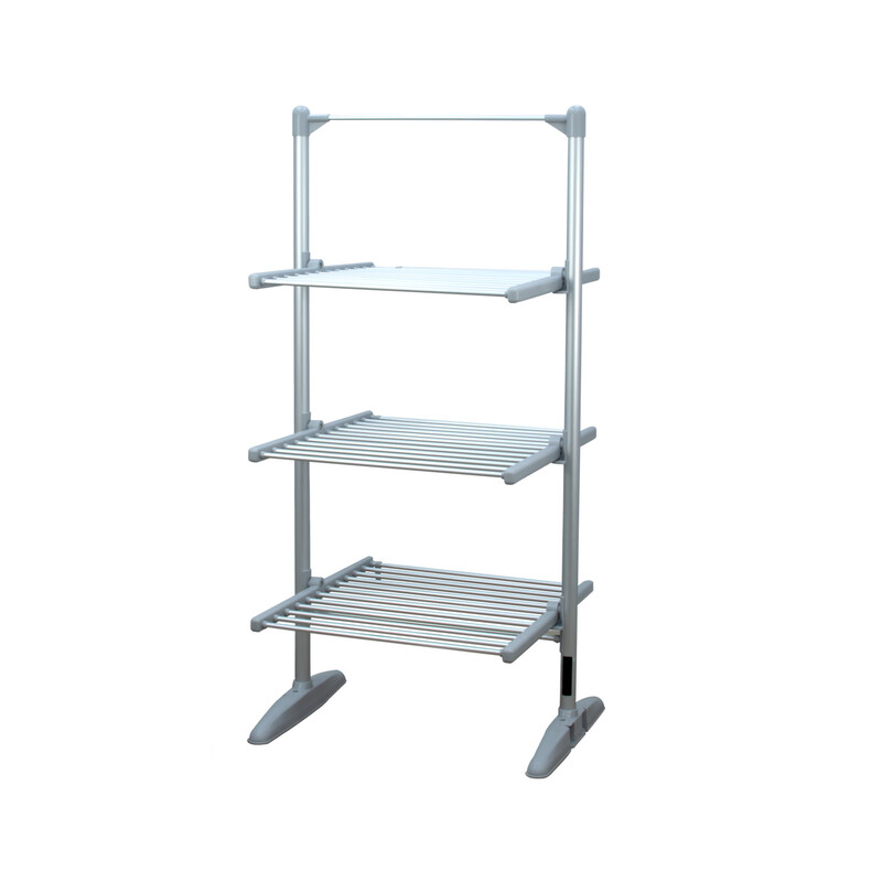 STATUS Heated Clothes Airer: 3-Tier, Foldable 248W Low-Energy Aluminium Airer for Efficient Indoor Drying, Space Saving Design