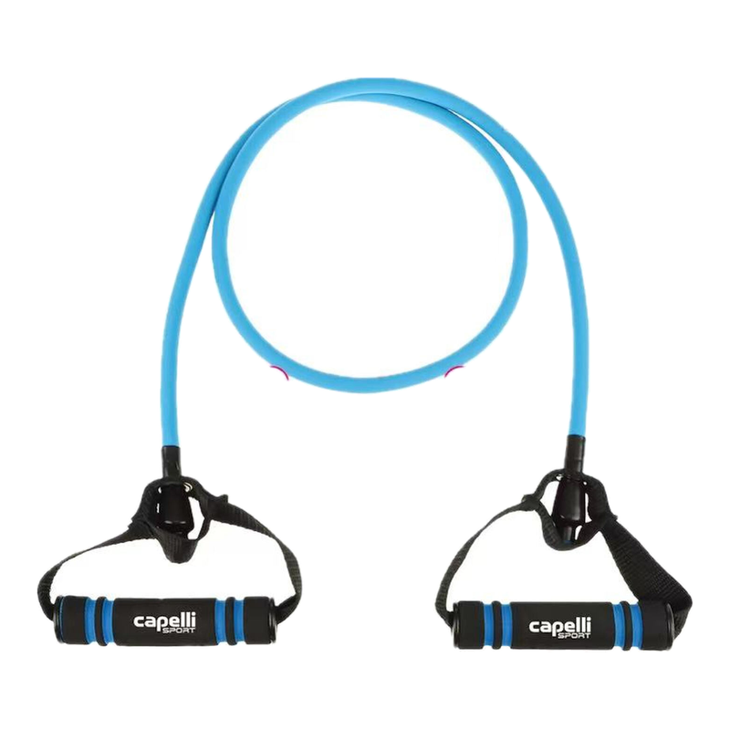Capelli Sport Mittleres Widerstandsband – TPE-Widerstandsbänder mit Griffen, einzelne Widerstandsbänder, Übungsbänder mit Griffen, für Widerstandstraining, Physiotherapie, Heimtraining, Fitness, Pilates