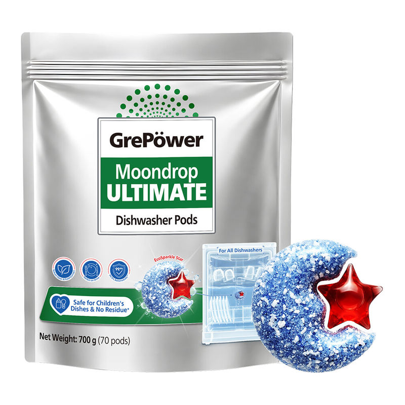 GrePower Starry Night Ultra-Clean Dishwasher Pods, 10g x 70 pods, Quick-Dissolving, Fast-Washing, Antibacterial, Residue-Free, for Dishwashers.