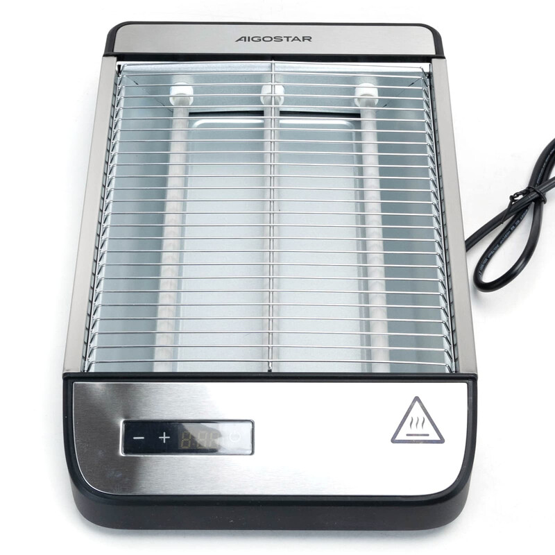 Aigostar Flachtoaster 1000 W Edelstahl Toaster mit 6 Bräunungsstufen