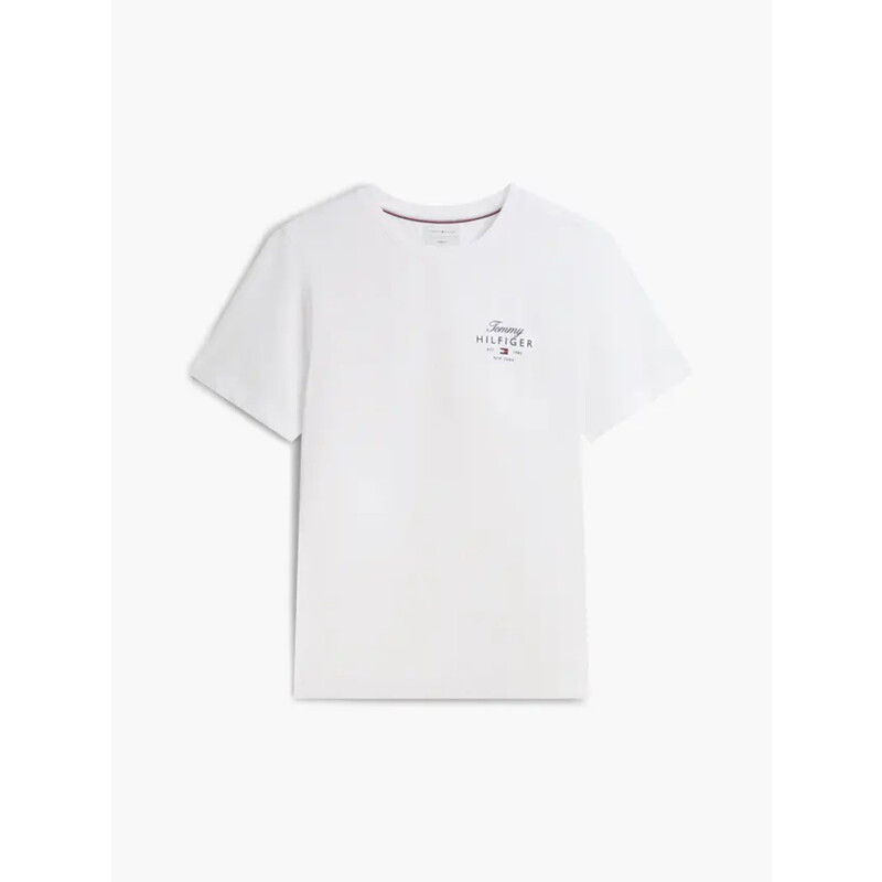 Tommy Hilfiger Logo Jersey Crew Neck T-Shirt - White