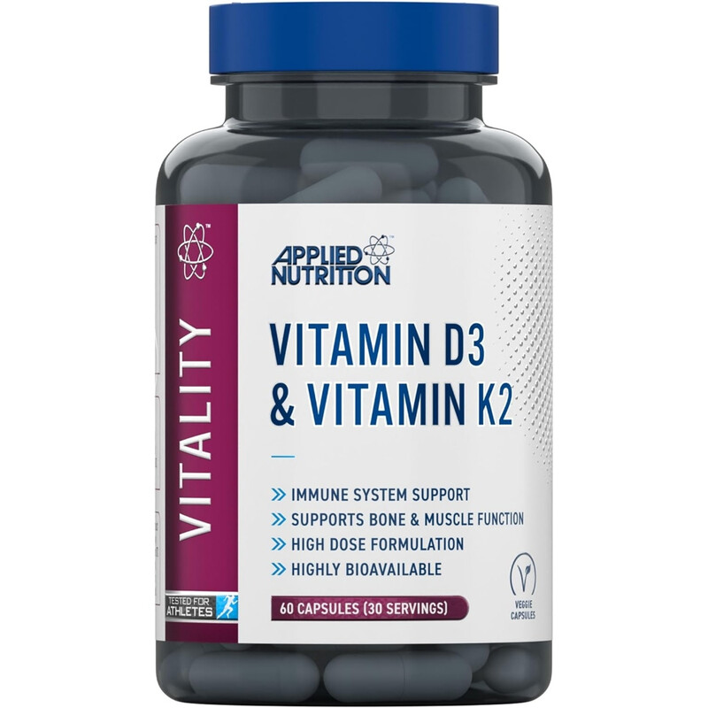 Applied Nutrition Vitamin D3 + K2 Bone Health Vegan Capsules - 60 Capsules