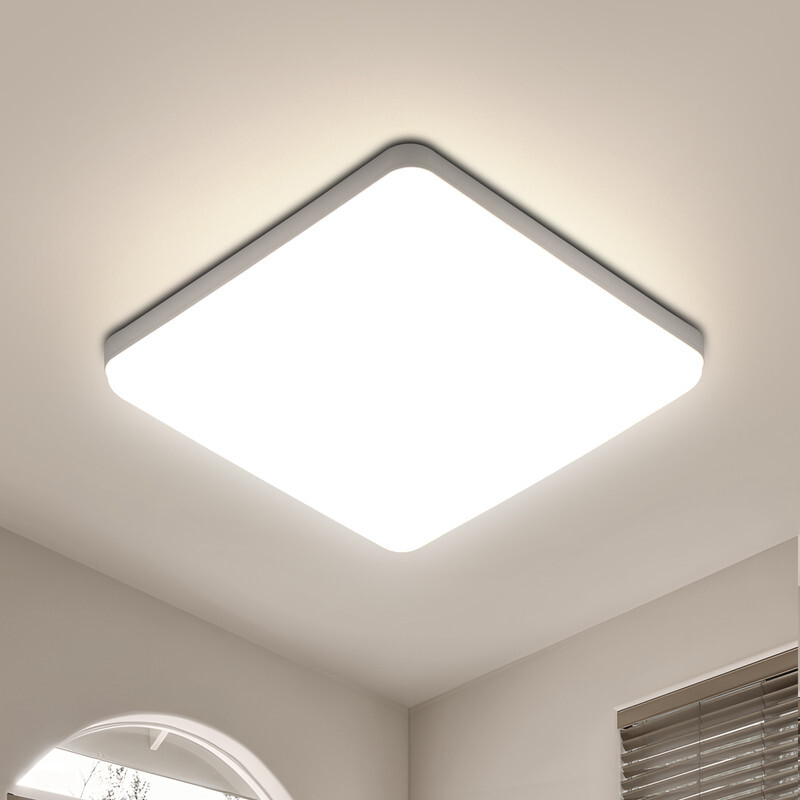 Goeco LED-Deckenleuchte, Quadratisch, weiß, 36 W, 3300 lm, 4500 K, für Badezimmer, Schlafzimmer, Küche, Flur