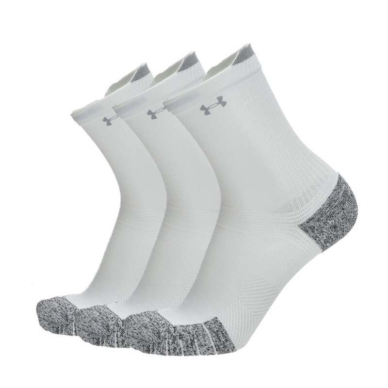 ArmourDry® Run Cushion 3-Pack Mid-Crew Socks White Reflective L