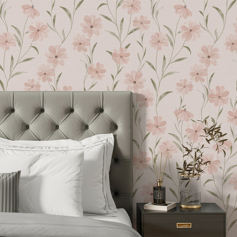 Woven Flowers Peel and Stick Wallpaper 44x508cm 1 Roll