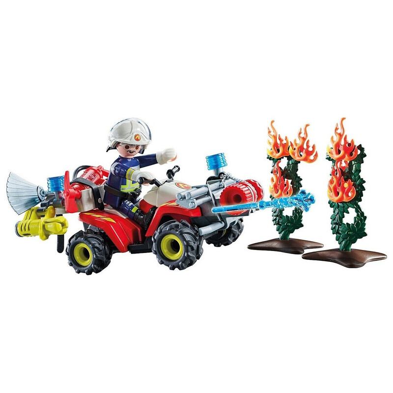 Playmobil 71825 - Quad Pompier Avec Arbuste Enflammé