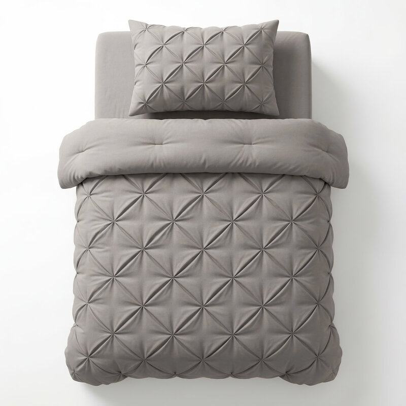 Sleeptime 2-in-1 Dekbed en Hoes Pintuck - Wasbaar Dekbed - 140 x 200 - Grijs