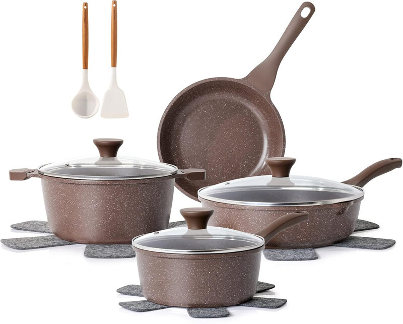 13-Piece Non-Stick Cookware Set, Healthy Cookware Set, Toxic-Free Kitchen Cooking Set