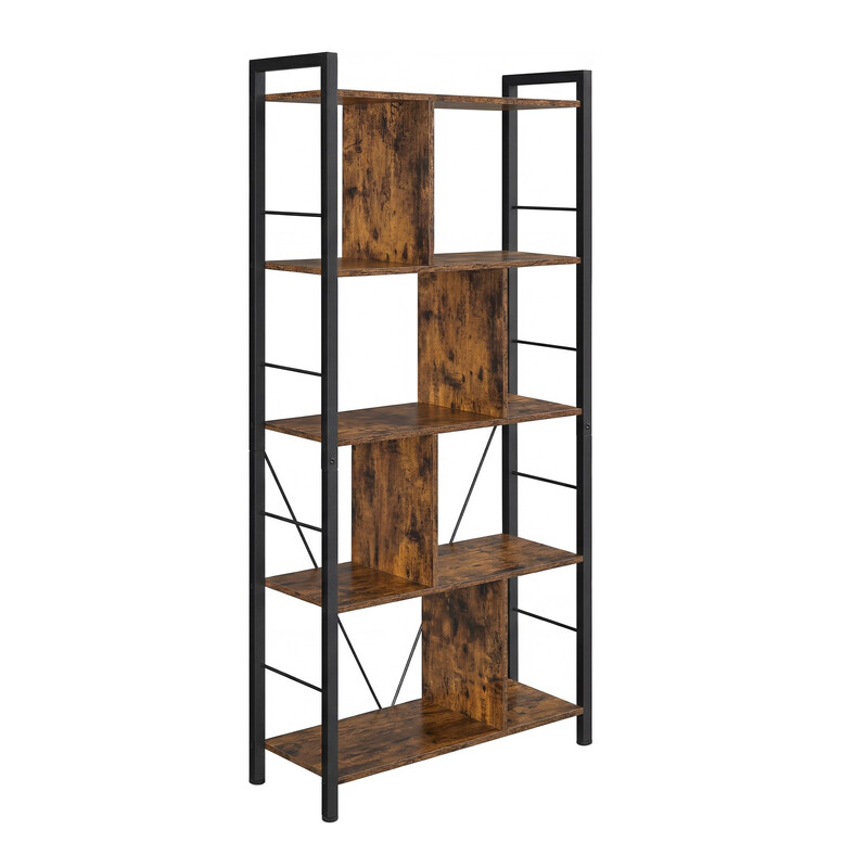 Ochama X Songmics Joyfurnos Bookshelf, Bookcase, 5-Tier Living Room Shelf, Industrial Storage Shelf