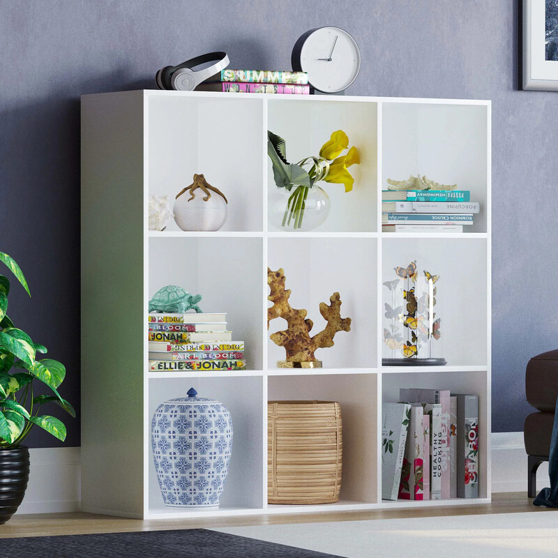 Bookcase Durham 9 Cube White