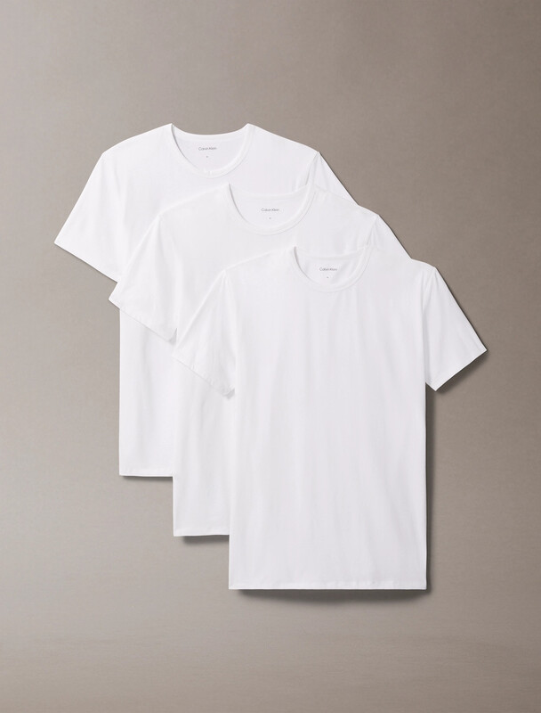Calvin Klein T-shirt met korte mouwen en boorden hals - 3-pack - 100 3 - wit - heren - XL