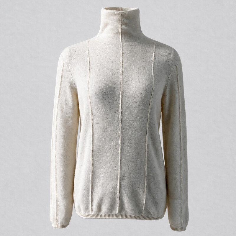100 % Kaschmir Schlauchschal Rundhalspullover für Damen - Weiß Herbst Winter Strickwaren Weiß M