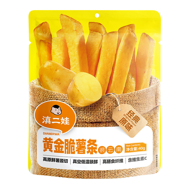 Dianerwa Goldene knusprige Kartoffelsticks (klassischer Originalgeschmack) 40 g