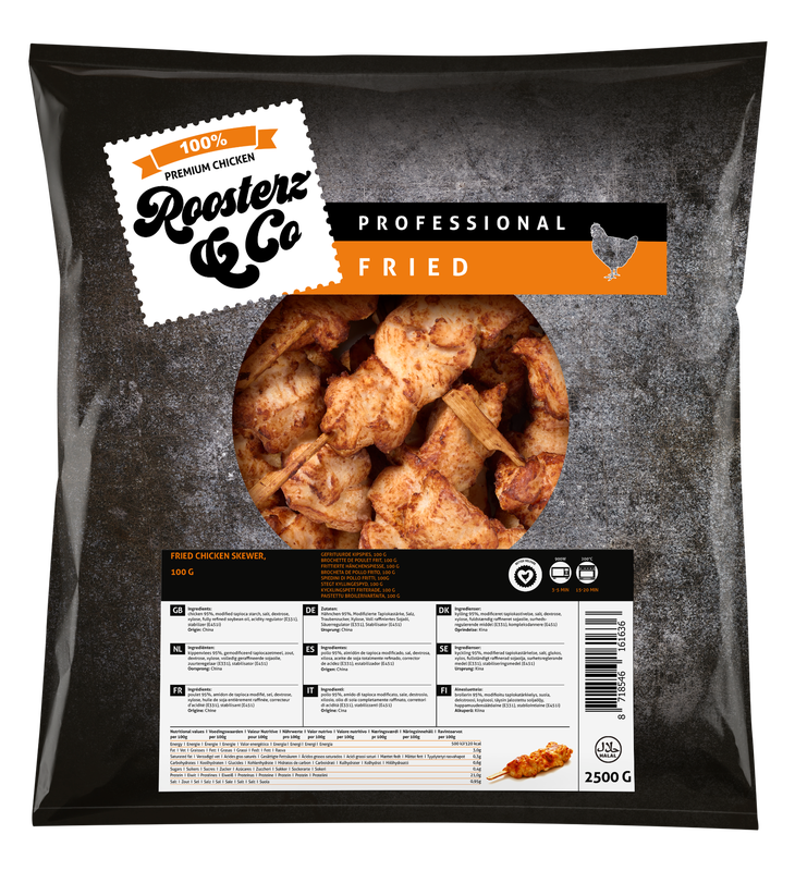 Roosterz&Co Brochette De Poulet Frit 100 G (Lot De 2,5 Kg)-image