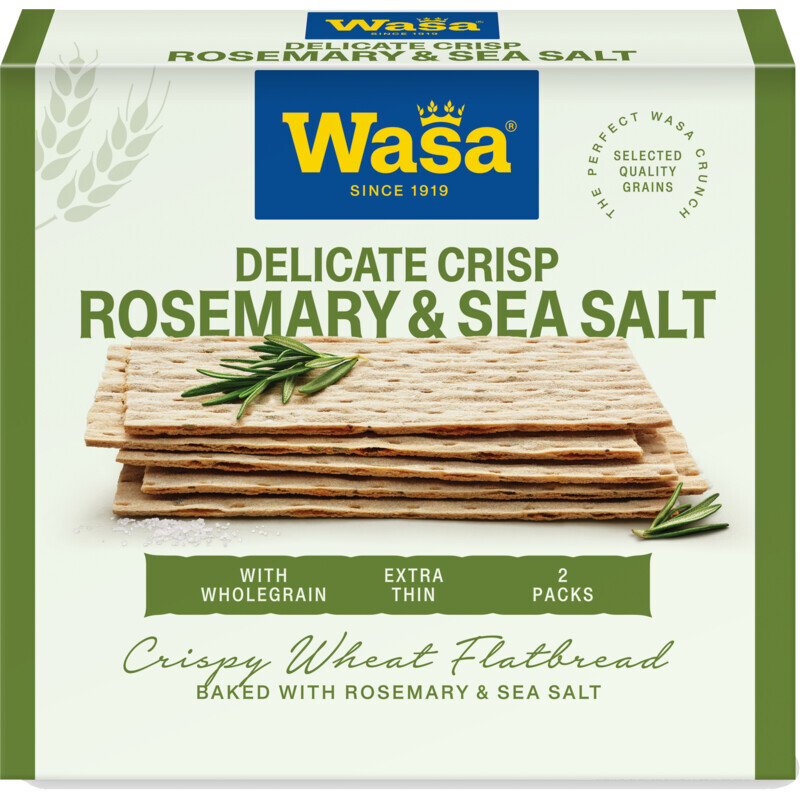 Wasa Dunne Crisp Rozemarijn&Zout - 190 g, Hoog In Vezels