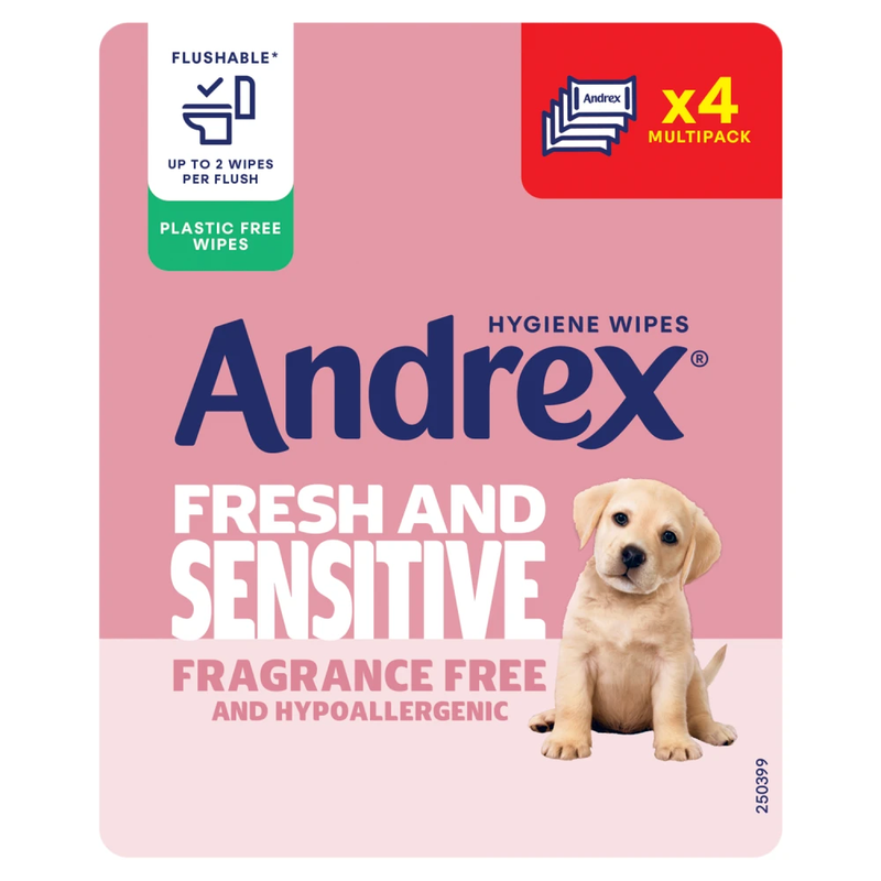 Fresh & Sensitive Hygiene Wipes Multipack (4 x 30 sheets)