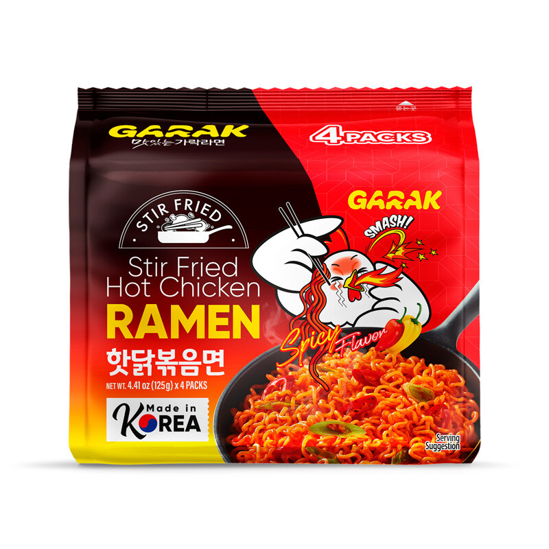 GARAK Gebratene Instant-Ramen mit scharfem Hähnchengeschmack 4 x 125 g
