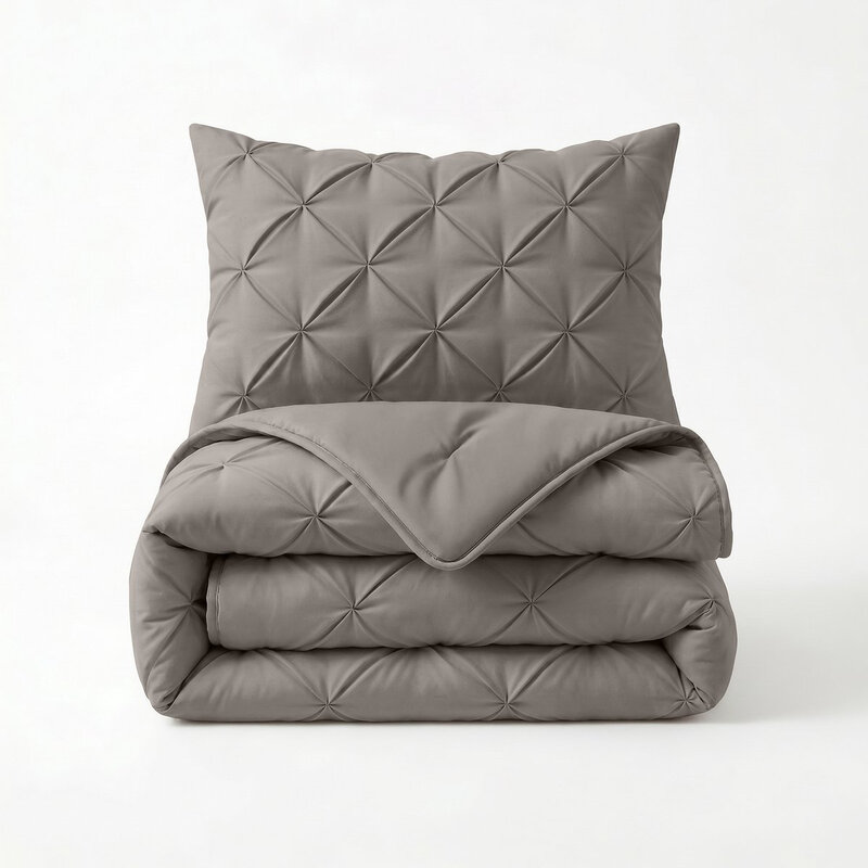Sleeptime 2-in-1 Dekbed en Hoes Pintuck - Wasbaar Dekbed - 200 x 200 - Grijs