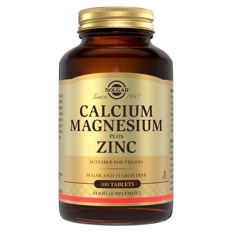 Solgar Calcium Magnesium & Zinc Bone Muscle & Immune Support - 100 Tablets