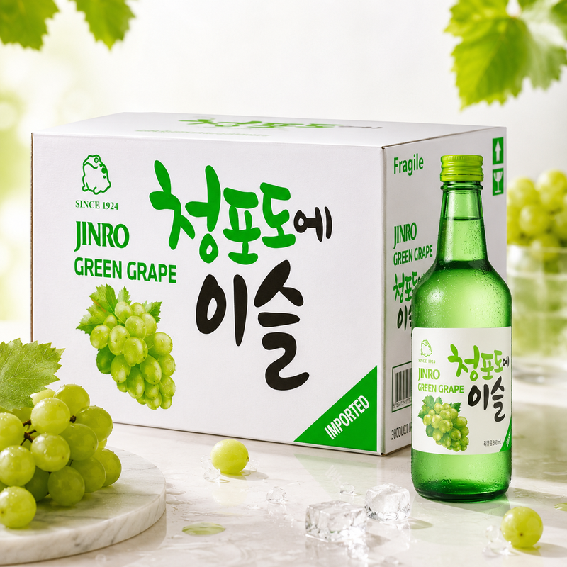 Jinro Chamisul Soju Raisin Vert 20 x 350 ml