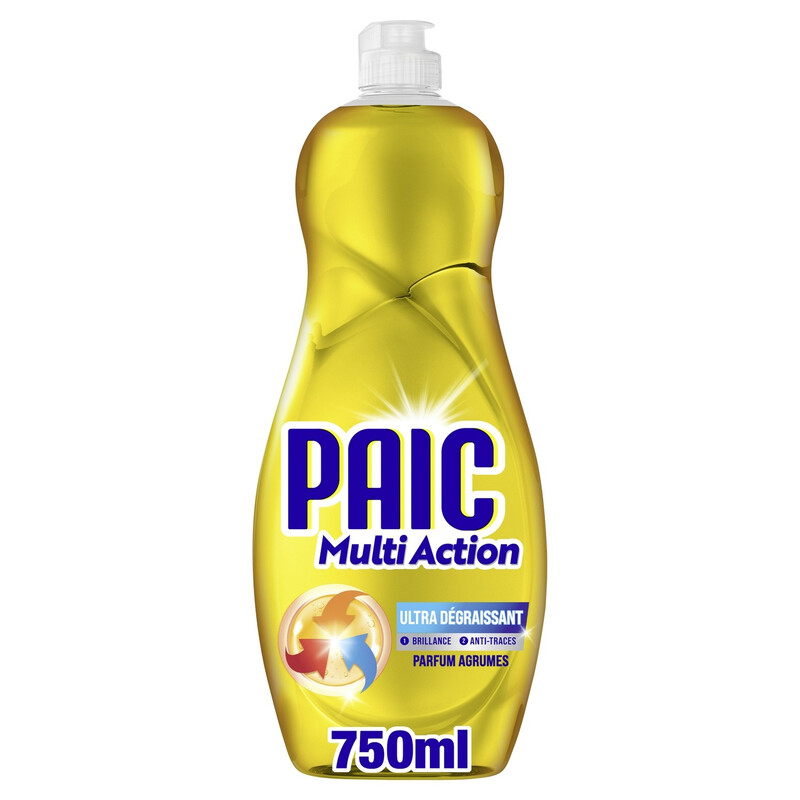 Liquide Vaisselle Fraîcheur Agrumes action Super Dégraissant Brillance Et Anti traces Paic Le Bidon De 750ml - vue 1