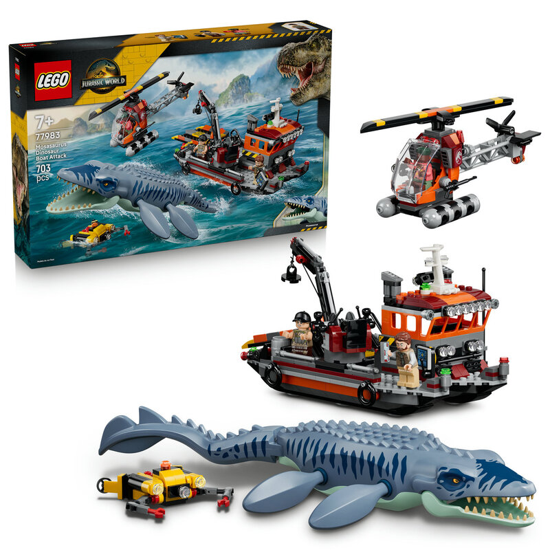 Lego Jurassic World 77983 Mosasaurus Dinosaur Boat Attack