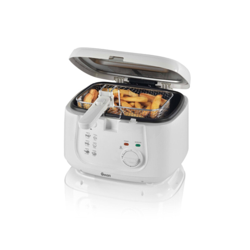 Deep Fat Fryer with Viewing Window - 2.5L, 1800W, White, Easy Clean, Adjustable Tempe