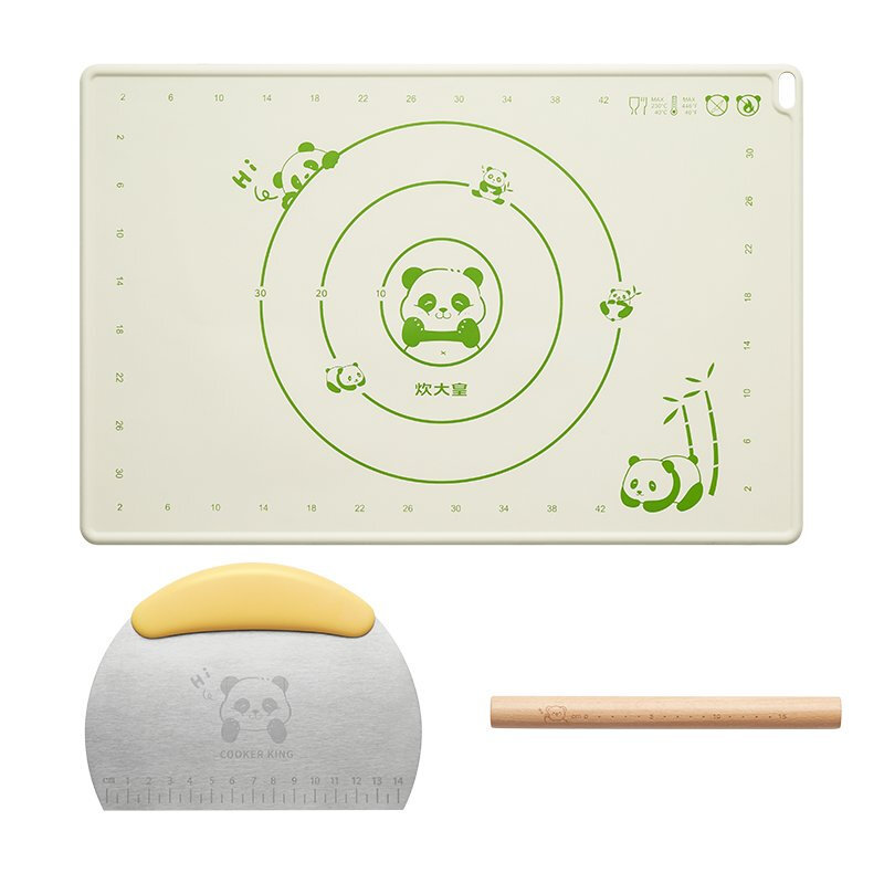 COOKER KING Eetwaardig Verdikt Antislip Hittebestendig Antiaanbakbaar Schattig Panda Deegmat Set 70 cm X 50 cm