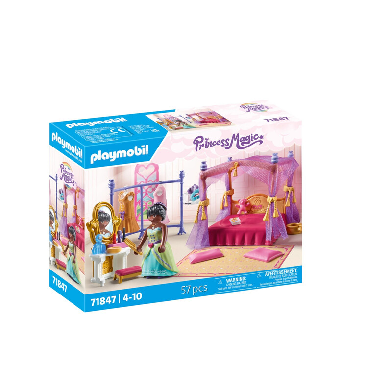 PLAYMOBIL Prinzessin Magische Prinzessin-Schlafzimmer mit Ankleidezimmer Prinzessinnen-Spielset Märchen-Spielzeug für Kinder ab 4 Jahren …