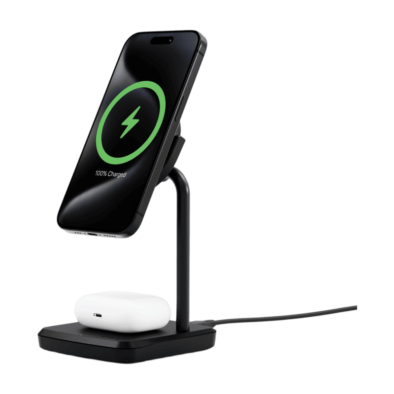 Cygnett Qi2.0 2-in-1 Wireless Charging Base – Black (International)