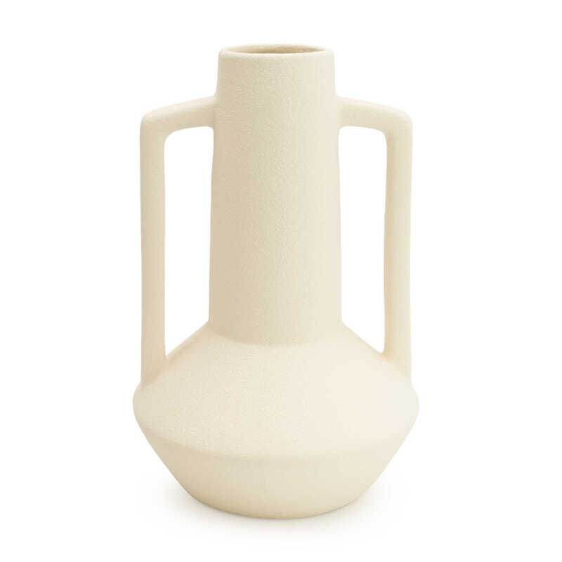 Candlelight Cream Vase Handles Ceramic H:25cm