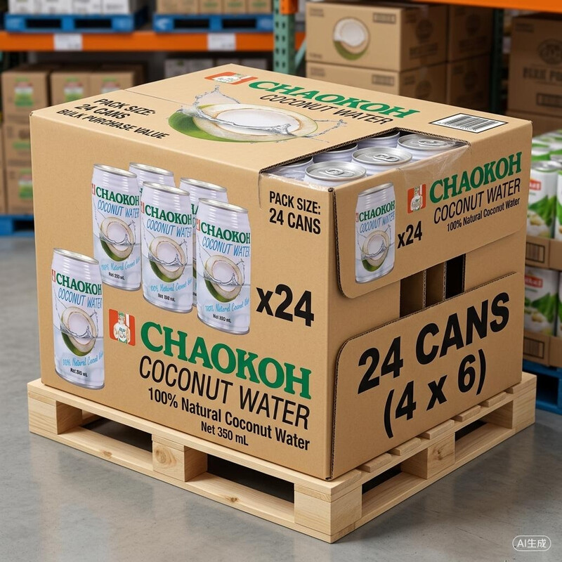 CHAOKOH Kokoswasser 24*350 ml (1 Box)