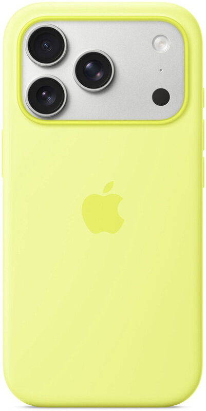 Apple iPhone 17 Pro siliconen hoesje, neongeel