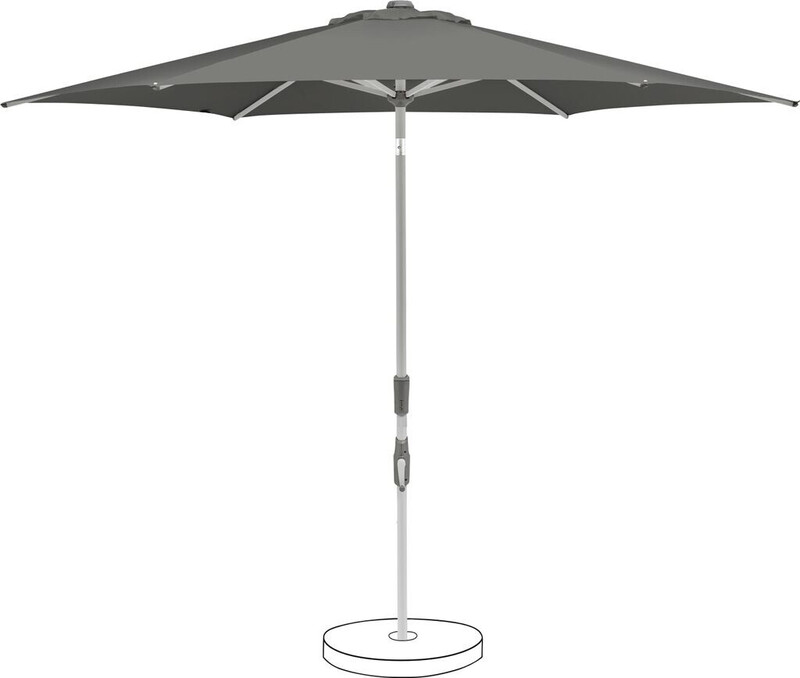 Suncomfort by Glatz Sonnenschirm, 250 × 228 cm, Helltaupe 057, Standregenschirm mit Kurbel