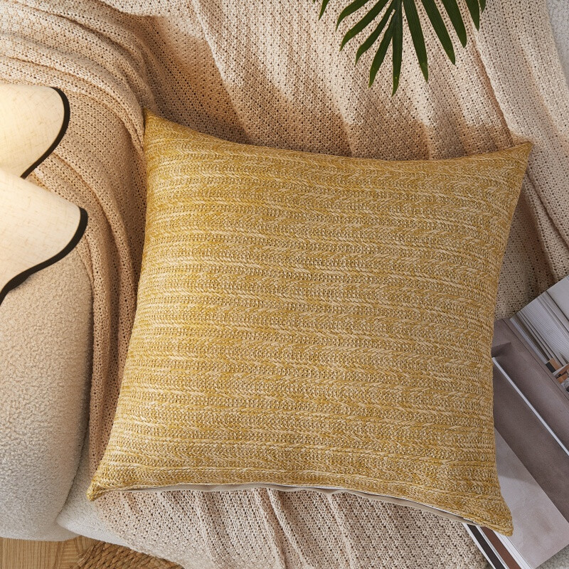 , PE/Polyester Canvas Cushion Cover, 50x50cm, khaki, 1pack