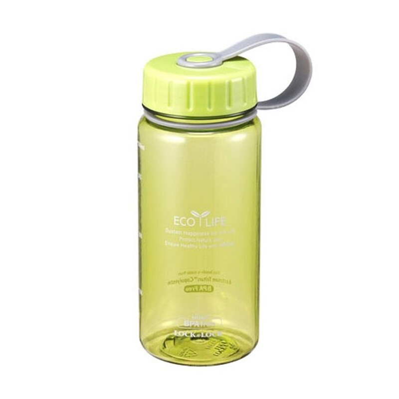 LocknLock Bisfree Aqua Eco Flasche 400 ml – Hellgrüne BPA-freie Kunststoff-Wasserflasche, Leicht & Tragbar für tägliche Flüssigkeitszufuhr, Pendeln, Schule & Büro