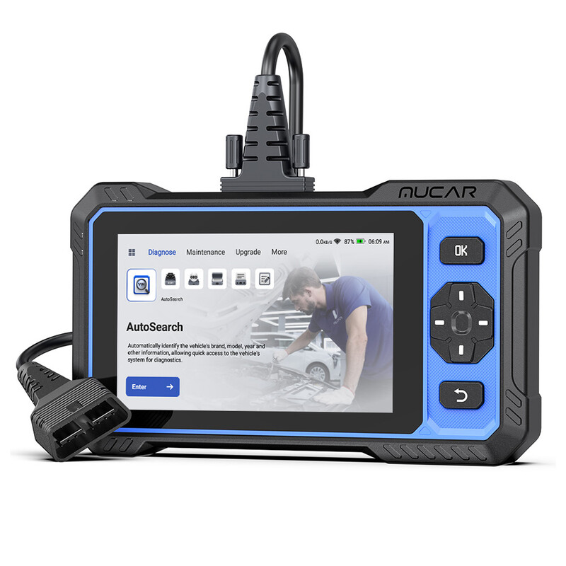 MUCAR MU64SYS 632 Autodiagnosetool Bidirectionele OBD2-scanner met AI-intelligente diagnose, 15 service-resetfuncties, CAN FD & FCA AutoAuth, 4-systeemdiagnose voor 150+ automerken, levenslange gratis updates