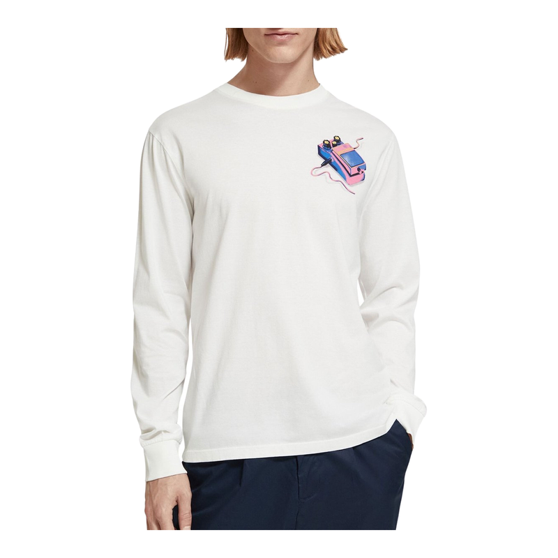 Scotch & Soda S&S heren-T-shirt met opdruk, normale pasvorm, lange mouwen, S